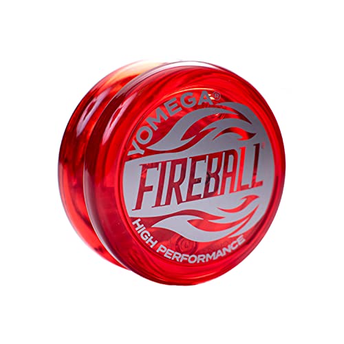 Yomega Fireball - Yoyó transeje de Respuesta Profesional, Ideal para niños y Principiantes Que Quieren Hacer Trucos como los Profesionales + 2 cueras Extra (Rojo)
