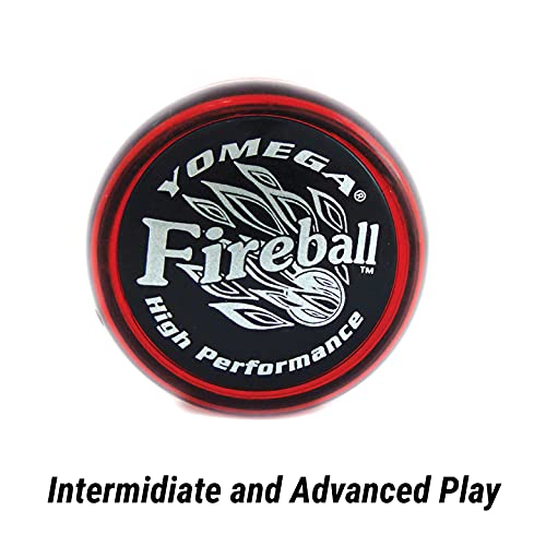 Yomega Fireball - Yoyó transeje de Respuesta Profesional, Ideal para niños y Principiantes Que Quieren Hacer Trucos como los Profesionales + 2 cueras Extra (Rojo Oscuro)