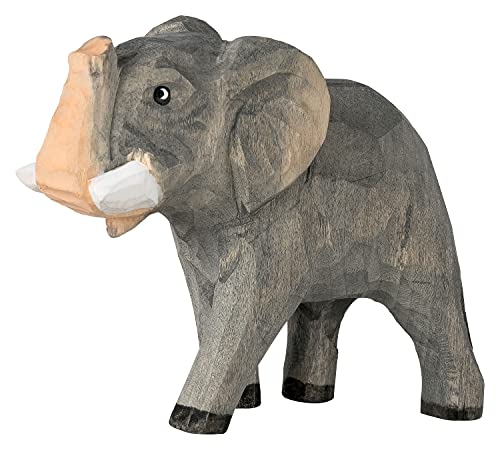 your castle Animales de Madera talladas a Mano - Juego & decoración África Salvaje Juego de 3 Figuras de Animales Elefante, Tigre y Jirafa, Aprox. 13 x 10 4 cm