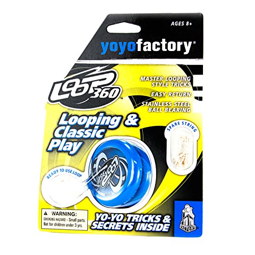 YoyoFactory Loop 360 Yo-Yo - Azul (Genial para Principiantes, Juego Yoyo Moderno, Rodamiento de Bolas de Metal, Cuerda e Instrucciones Incluidas)