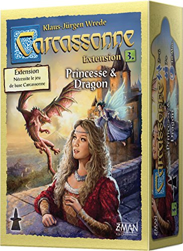 Z-Man Games | Carcassonne - Extensión 3 Princesas & Dragon | Juego de Mesa | a Partir de 7 años | 2 a 6 Jugadores | 40 Minutos