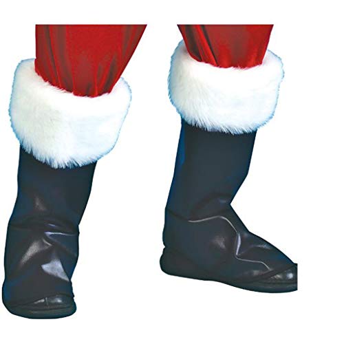 ZCAYIN Disfraz de Santa Claus Papá Noel for Hombre, Sombrero de Papá Noel + Barba + Guantes + Chaqueta + cinturón + pantalón + Funda for Botas y Otro Disfraz de Santa Cosplay de 7 Piezas