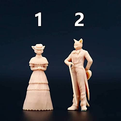 ZEDACA 1:64 Catwoman modelo de personaje cabeza de gato cuerpo humano miniatura arena mesa villano escena modelo blanco necesita ser coloreado por ti mismo-Style 1