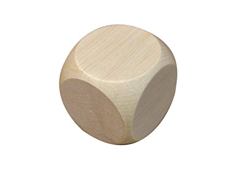1 cubo de dados de madera liso en blanco de madera sin pintar seis caras de 60 mm