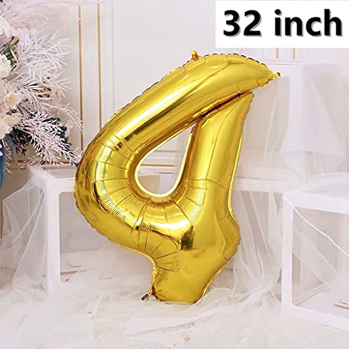 2 globos con el número 44 dorado + guirnalda de cumpleaños + guirnalda de cumpleaños dorada + guirnalda dorada para 44 cumpleaños, decoración para hombres y mujeres