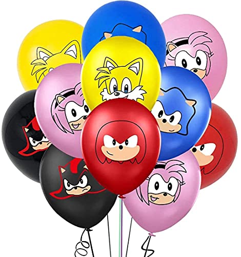 35 globos para Sonic The Hedgehog, decoración para fiestas infantiles, cumpleaños, decoración de Sonic The Hedgehog, globos de látex
