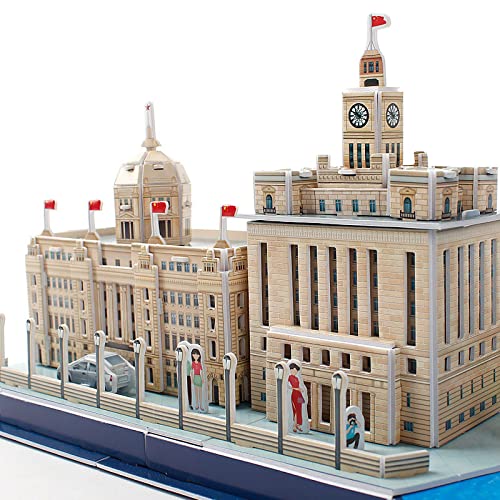 3D Puzzle City Skyline Building Model Kits, Shanghai, China, Office Home Décor, Idea De Regalo Coleccionable para Construir para Niños, Adultos Rompecabezas