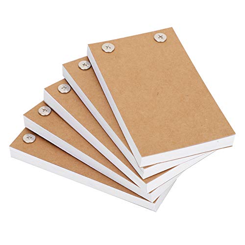 5 piezas de papel de libro abatible en blanco, papel de dibujo para kits de libro abatible, juego de tornillos separados para libros pintados a mano, herramientas de pintura para niños