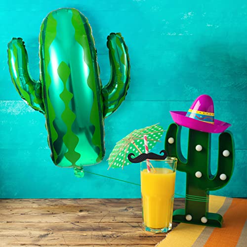 6 Piezas Globos de Tema de Fiesta Mexicana Globos de Papel de Aluminio de Mylar de Taco Mexicano Llama Cactus Jumbo Decorativo para Suministros de Cumpleaños Cinco de Mayo Taco Fiesta Luau