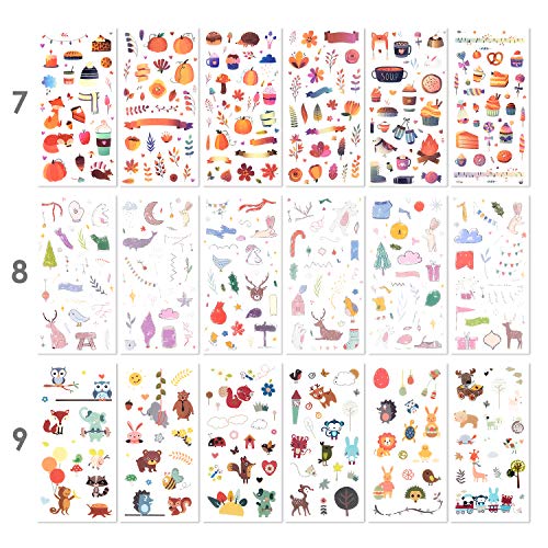 72 hojas pegatina de scrapbook pegatina de Washi pegatina de decoración pegatina de planificador pegatina de diario para adultos para álbum fabricación de tarjetas arte y artesanía (Inocencia)