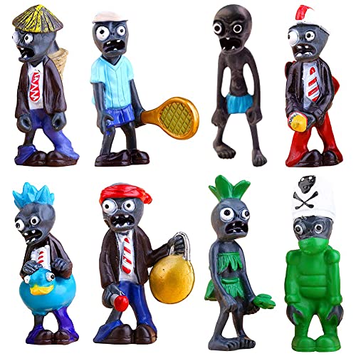 8 Pcs Mini Juego de Figuras Decoración, Cake Topper, Figuras Cupcakes, Adornos para Tartas, Figuras de Acción, Figure Plant Vs Zombie Figure para Niños Decoración de Tartas