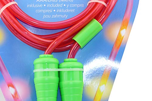 alldoro 63020 - Cuerda de saltar con 11 luces LED para niños a partir de 6 años y adultos, color rosa