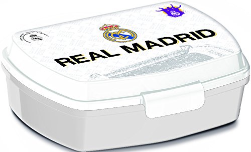 ALMACENESADAN, 0435, Sandwichera Rectangular Multicolor Real Madrid CF, 15x10x5,5 cms