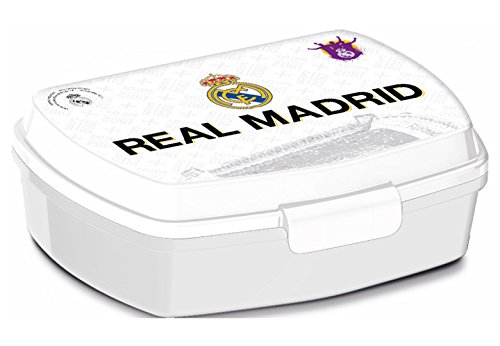 ALMACENESADAN, 0435, Sandwichera Rectangular Multicolor Real Madrid CF, 15x10x5,5 cms