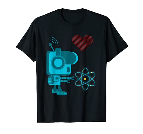 Amante de la Ciencia Robot Energía Atómica Amor Física Nerd Camiseta