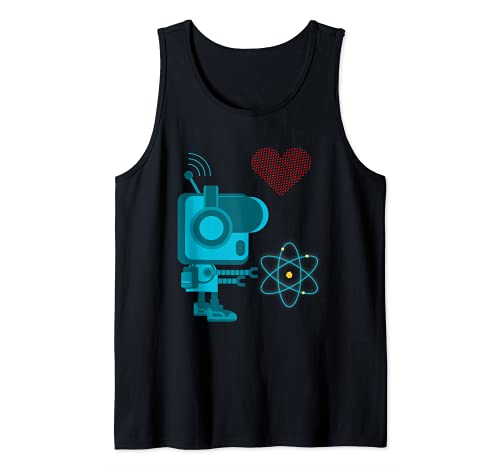 Amante de la Ciencia Robot Energía Atómica Amor Física Nerd Camiseta sin Mangas