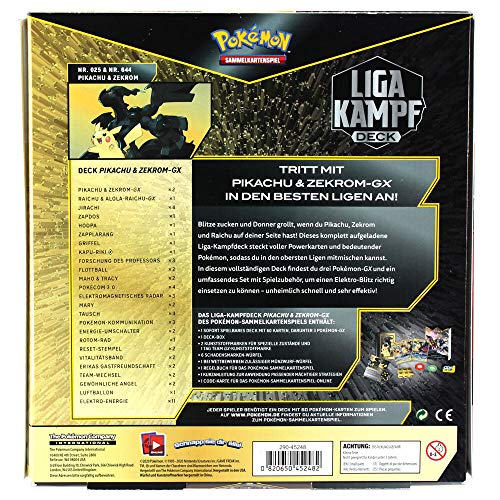 AMG Pokémon Liga-Kampf-Deck - Juego de cartas coleccionables de Pikachu y Zerkrom-GX