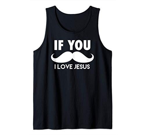 Amo a Jesús divertido bigote Camiseta sin Mangas