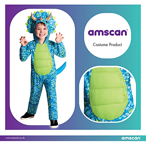 amscan 9912034 - Mono de Dino Azul para Niños Disfraz de Halloween 4-6 años