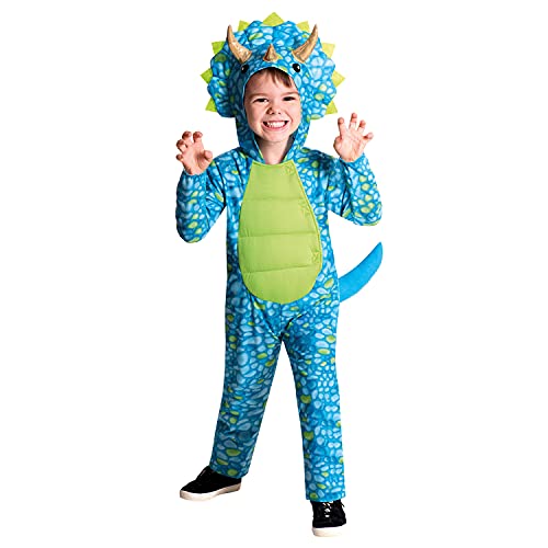 amscan 9912034 - Mono de Dino Azul para Niños Disfraz de Halloween 4-6 años