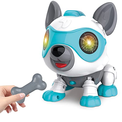 aovowog Perro Robot Juguete Buddy Interactivo para Niños 3 4 5 6 7 Años Juguete Interactivo con Emociones y Movimiento Mascota Perro Juguete Que Anda y Ladra Juguete Friends Niño