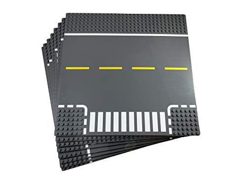 Apostrophe Games Bloques De Construcción Placas Base Clásica Compatibles con Todas Las Principales Marcas (Paquete de 8 (Carreteras))