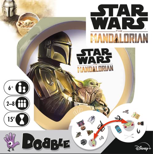 Asmodee Dobble Star Wars The Mandalorian, Juego de Cartas Familiar, Juego de Cartas en alemán