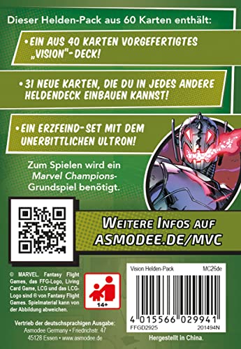 Asmodee Marvel Champions: El Juego de Cartas – Vision, expansión de héroes, Juego de Cartas, construcción en alemán
