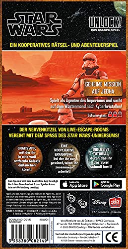 Asmodee Unlock! – Misión Secreta en Jedha, Juego de Conocimiento, Juego de Rompecabezas, alemán