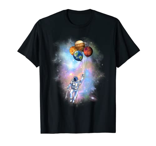 Astronauta Planeta Globo Exploración Espacial Camiseta
