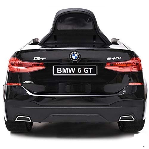 ATAA BMW 6 GT Licenciado 12v - Negro - Coche eléctrico para niños batería 12v con Mando Control Remoto Padres