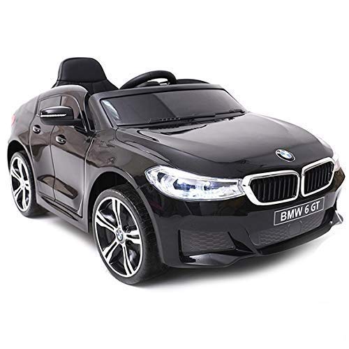 ATAA BMW 6 GT Licenciado 12v - Negro - Coche eléctrico para niños batería 12v con Mando Control Remoto Padres
