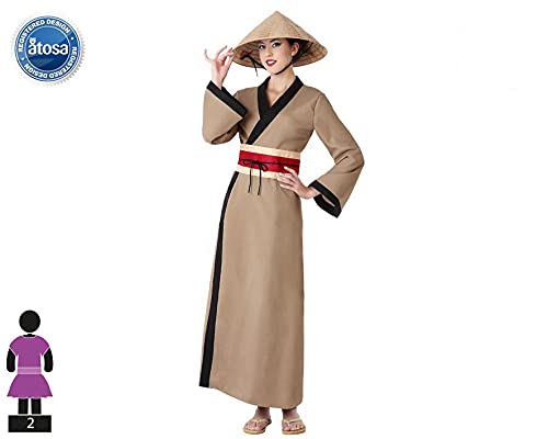 Atosa disfraz china kimono marrón adulto XL