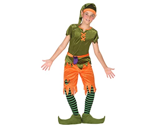 Atosa disfraz duende niño infantil naranja verde 3 a 4 años