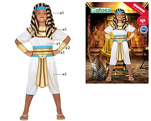 Atosa disfraz egipcio niño infantil blanco 10 a 12 años
