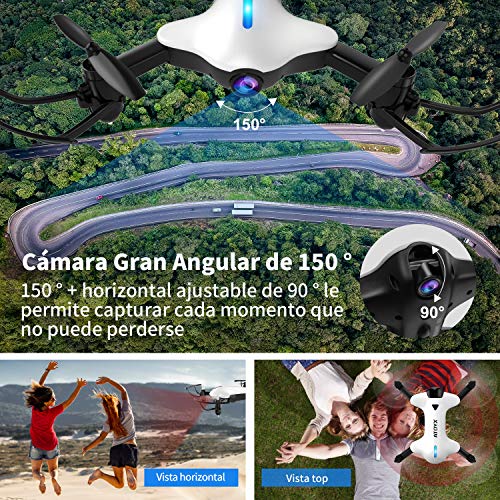 ATOYX Drone Plegable, Drone con Cámara para Principiantes y Niños, 720P con Control Remoto WiFi FPV en Tiempo Real, Una Tecla de Despegue/Aterrizaje, Gravedad Sensor, AT-146