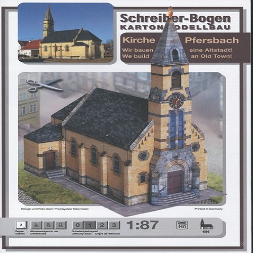 Aue Verlag - Kit de Modelo de Iglesia de Pfersbach (25 x 13 x 26 cm)