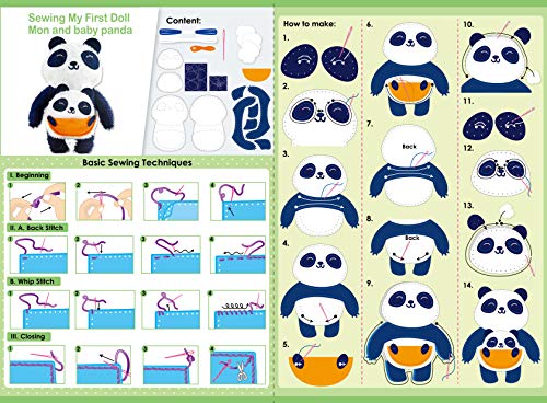 Avenir. Kit de Costura para Niños. CREA tu Peluche Panda. Manualidades Creativas Infantil + 6 años. Multicolor. 23cm