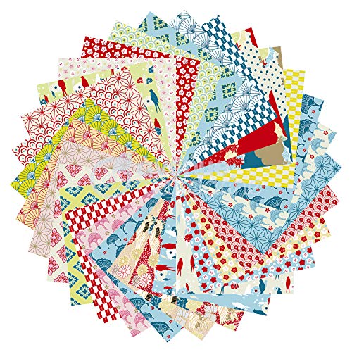 Avenue Mandarine OR514C - Un paquet de 60 feuilles Origami 20x20 cm 70g (30 motifs x 2 feuilles) et une planche de stickers incluse, Nippon