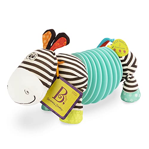 B. Juguetes - B. Snugglies Squeezy Zeeby - Musical Accordion Zebra Plush - Sensory Toys - 100% no tóxico y sin BPA , color/modelo surtido