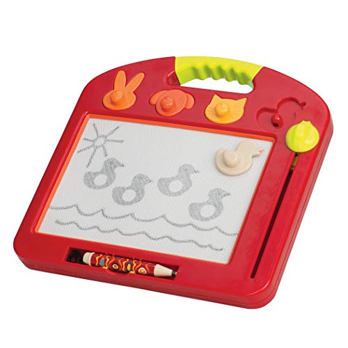 B. Toys – Toulouse LapTrec – Pizarrón magnético Portable con Sellos de Animales para niños de 10 Meses en adelante