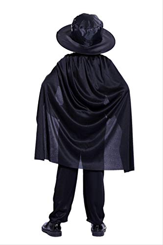 BAJIE Máscara de Halloween Ropa de Halloween para niños Niños Disfraz de Caballero Enmascarado Mascarada Ropa de Cosplay Ropa de Noche L Negro