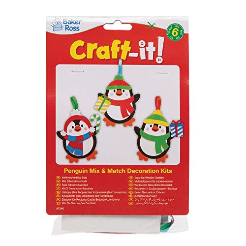 Baker Ross Kits Decoraciones combinables Pingüino (Pack de 6) para manualidades infantiles