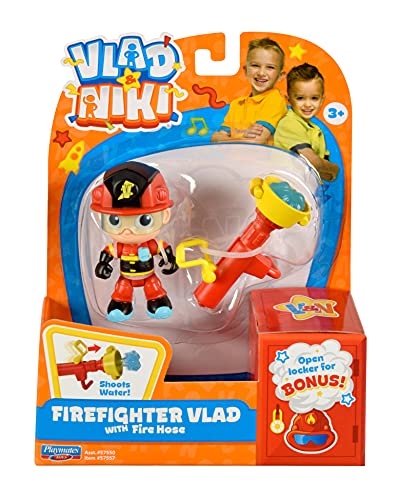 BANDAI Vlad & Niki Play Figura de acción - Bombero Vlad - Figura articulada de acción con Accesorios, Multicolor P57557