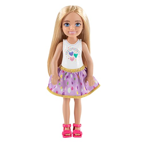 Barbie Chelsea, Carrito de Helado de muñeca Chelsea, accesorios muñeca (Mattel FDB33)