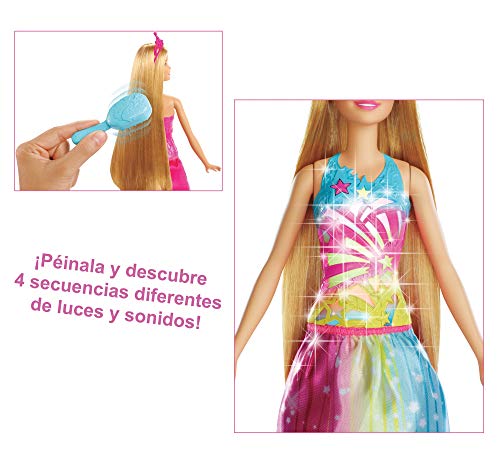 Barbie Dreamtopia, muñeca Cabello Mágico rubia, juguete +3 años (Mattel FRB12)