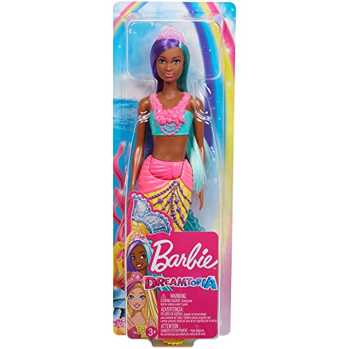 Barbie Dreamtopia Muñeca Sirena, pelo turquesa y morado (Mattel GJK10)