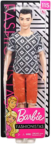 Barbie Fashionista - Muñeco Ken asiático con pantalón naranja (Mattel FXL62)