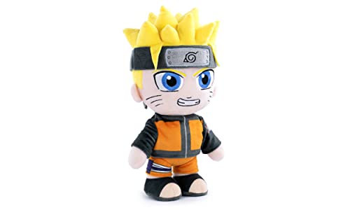 BARRADO Peluche de los Personajes de Naruto 25cm - Naruto, Kakashi, Sasuke, Kurama - Edición Coleccionista - Calidad Super Soft (25cm con Display, Naruto)