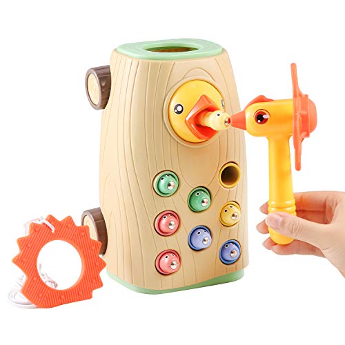 BBLIKE Juguetes Montessori educativos Juguetes niños 2 3 4 años Bebes, 3 en 1 Juguetes Martillo Juego magneticos Desarrollo de con Colores Que Desarrolla Habilidades Cognitivas (sin Electricidad)